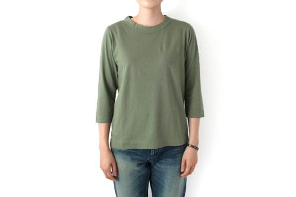 画像3: 30/-天竺 七分袖Tシャツ(6450:BK)