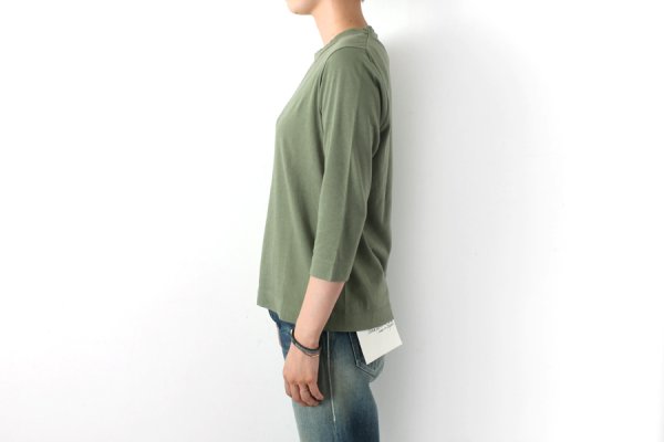 画像4: 30/-天竺 七分袖Tシャツ(6450:BK)