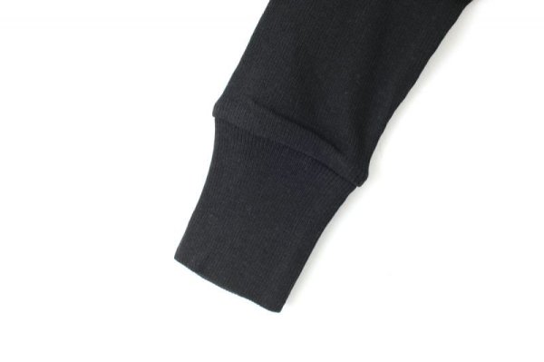 画像5: 40/一丸胴テレコ クルーネック長袖プルオーバー（6014:BK）