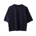 30/-天竺 6分袖Tシャツ（241-6370:NV）