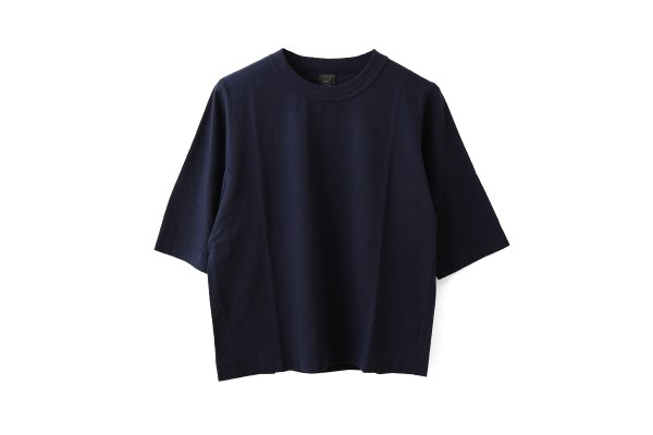 画像1: 30/-天竺 6分袖Tシャツ（241-6370:NV）