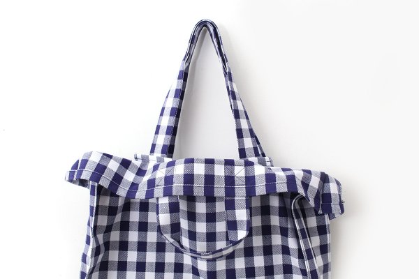 画像5: 先染め帆布 トートバッグ (261-8307:CHE)