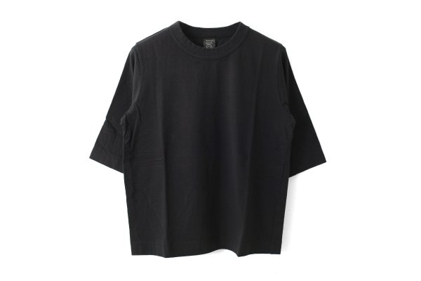 画像1: 30/-天竺 6分袖Tシャツ（241-6370:BK）