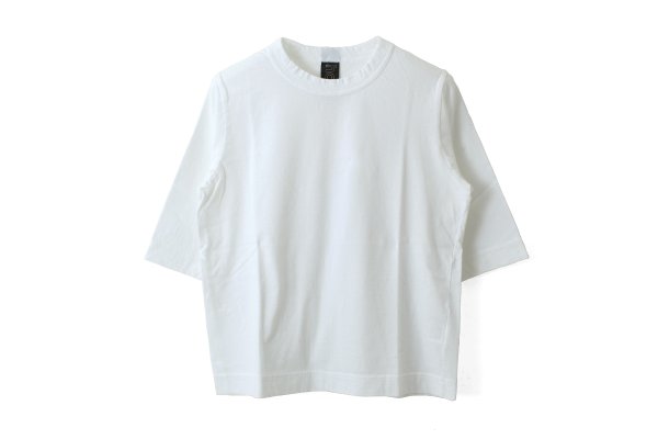 画像1: 30/-天竺 6分袖Tシャツ（241-6370:WH）