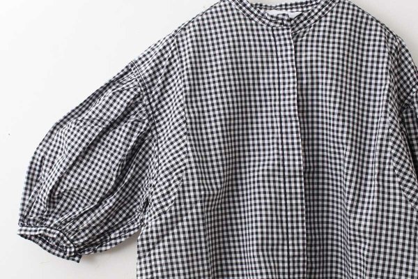 画像4: 80/1 ギンガム パフスリーブBL (261-5750:WHBK)