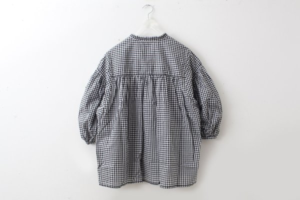 画像2: 80/1 ギンガム パフスリーブBL (261-5750:WHBK)