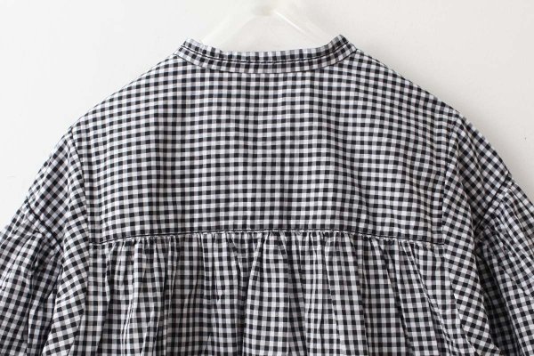 画像8: 80/1 ギンガム パフスリーブBL (261-5750:WHBK)