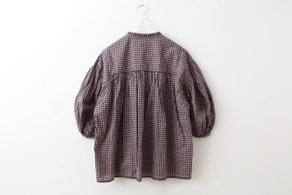 画像2: 80/1 ギンガム パフスリーブBL (261-5750:MCBK)