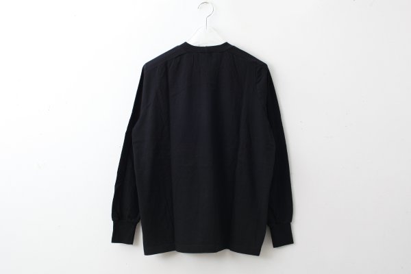 画像2: 30/1天竺 L/S 切替長袖 PO (6380:BK)