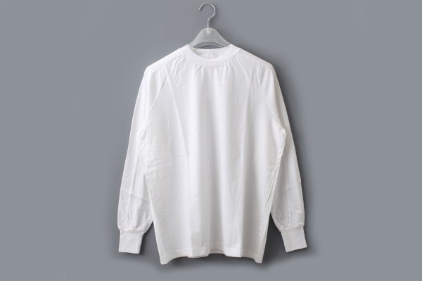 画像1: 30/1天竺 L/S 切替長袖 PO (6380:WH)