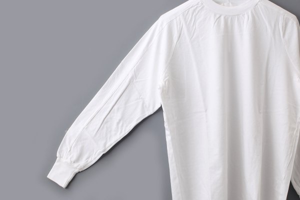 画像4: 30/1天竺 L/S 切替長袖 PO (6380:WH)
