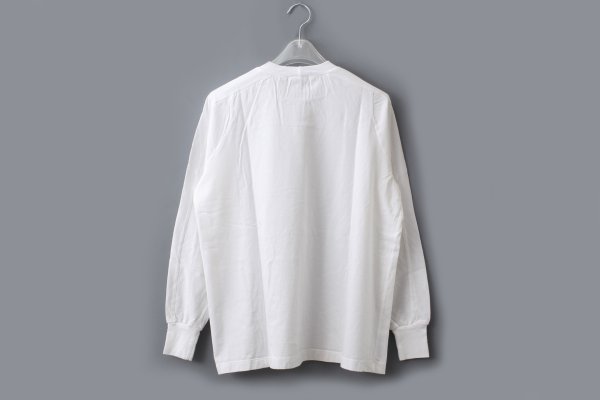 画像2: 30/1天竺 L/S 切替長袖 PO (6380:WH)