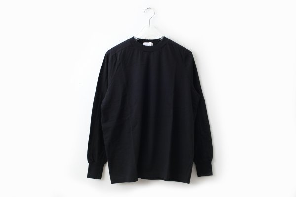 画像1: 30/1天竺 L/S 切替長袖 PO (6380:BK)