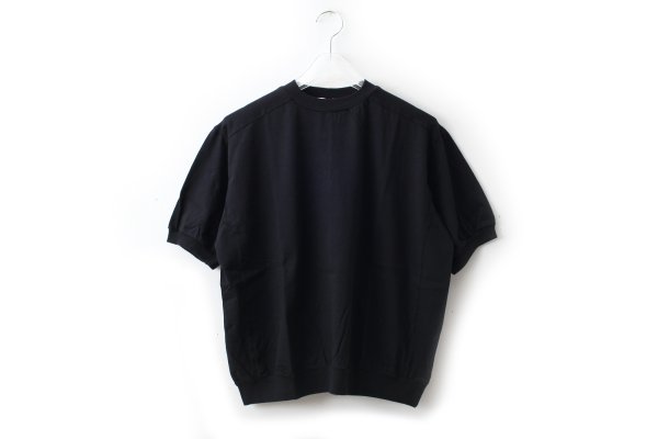 画像1: 30/-天竺 クルーネック半袖PO（6553:BK）