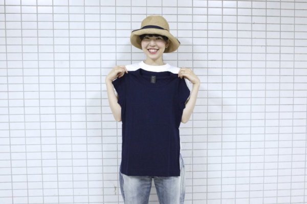 画像15: 30/-天竺 フレンチスリーブTシャツ (6906:NV)