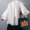 tiered blouse (2302-FD11:WH)