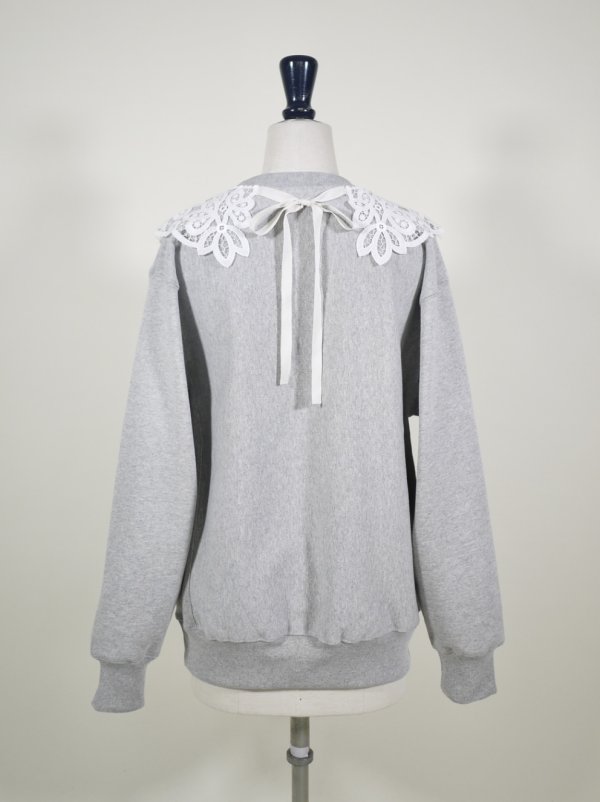 画像4: FOR LOVE lace collar sweatshirt  (MGY)