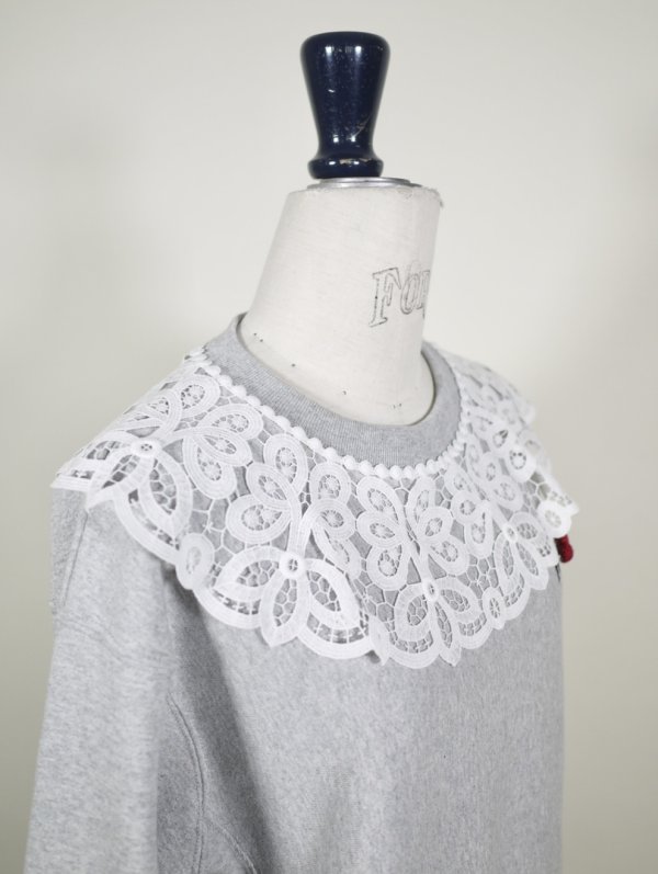 画像7: FOR LOVE lace collar sweatshirt  (MGY)
