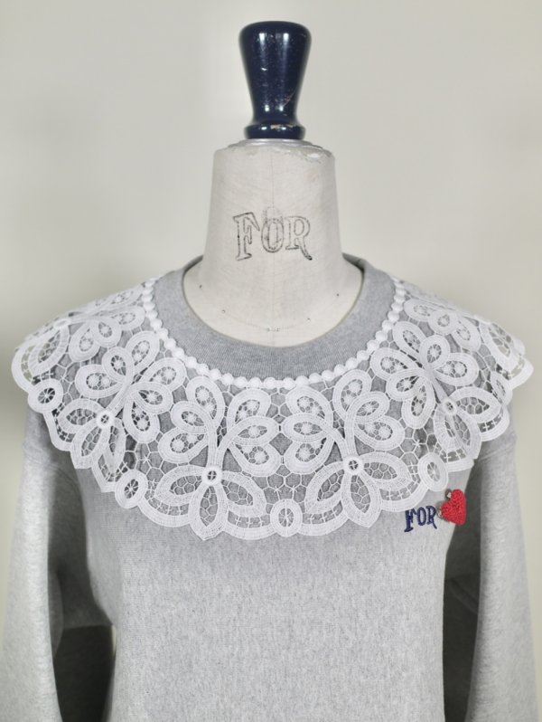 画像6: FOR LOVE lace collar sweatshirt  (MGY)