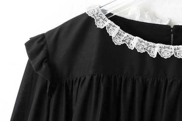 画像6: gather dress (2401-FD04:BK)