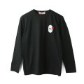 long sleeve T-shirt w/Heart brooch (BK)