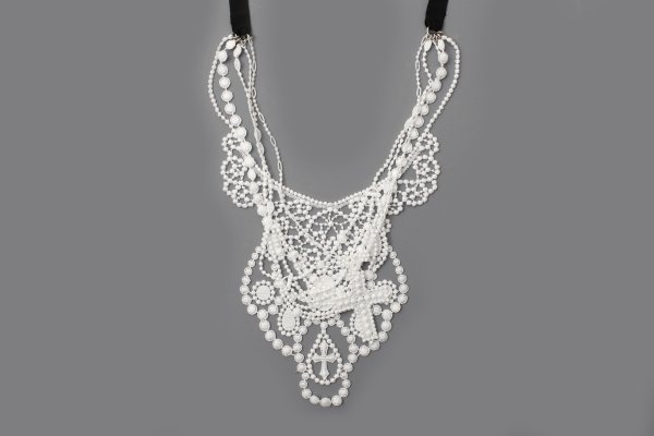 画像2: 別注!! lace necklace (BK)