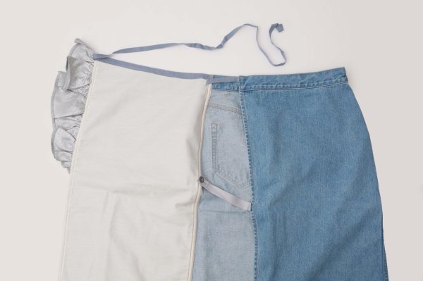 画像10: SALE30%OFF!! mirror cloth & denim combination skirt