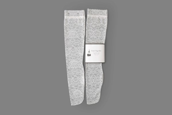 画像1: stretch lace socks (WH)
