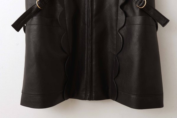 画像5: dry leather vest (BK)