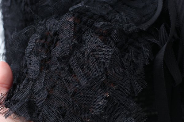画像7: stretch tulle top (BK)