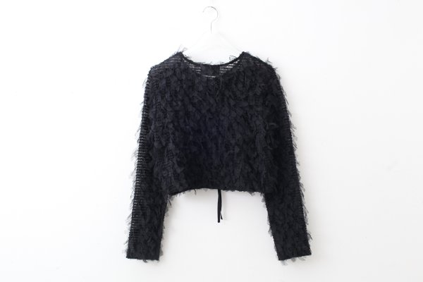 画像2: stretch tulle top (BK)