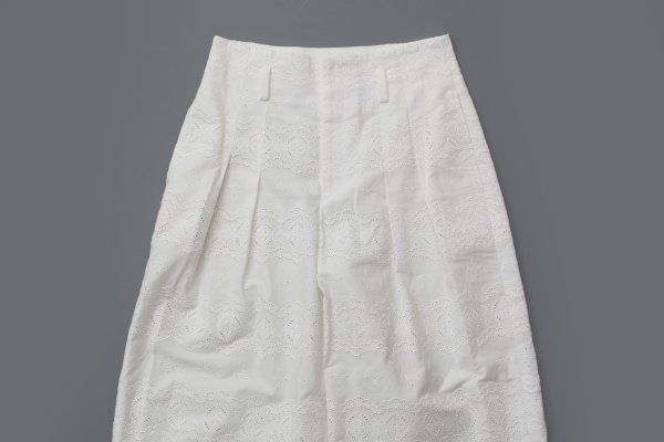 画像3: cotton scalloped embroidery pants (WH)