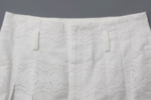 画像4: cotton scalloped embroidery pants (WH)