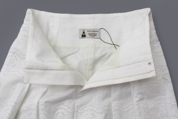画像7: cotton scalloped embroidery pants (WH)