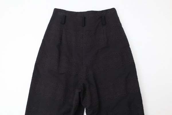 画像9: cotton scalloped embroidery pants (BK)