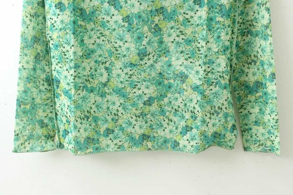 画像7: forest flower tulle print top (GR)