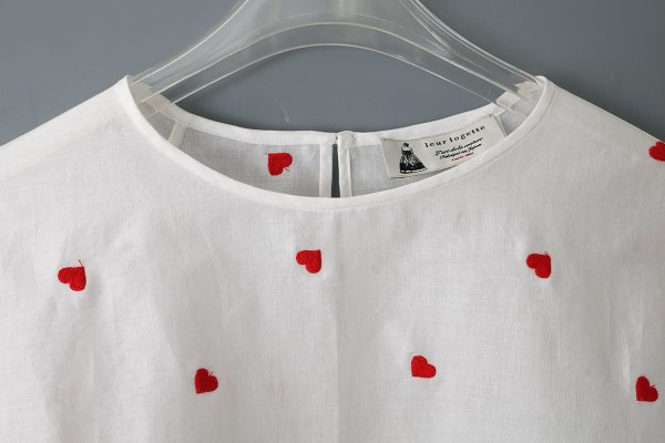画像5: 別注!! ハートモチーフ刺繍トップ (WH×RD)