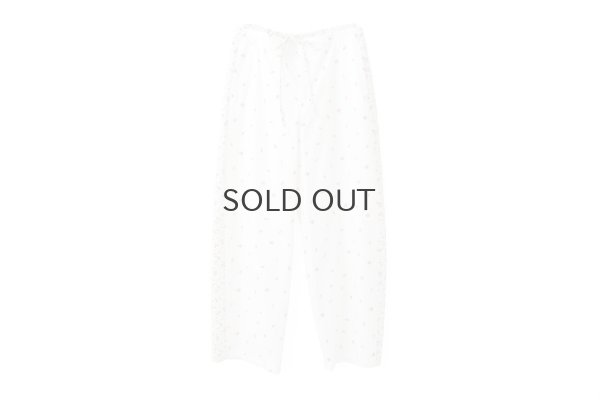 画像1: cotton flower embroidery pants (WH)