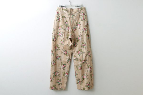 画像2: vitage flower cotton print pants (BG)