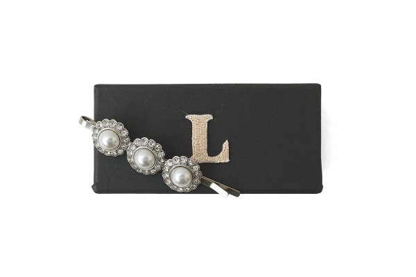 画像1: pearl×crystal hair pin (30739)