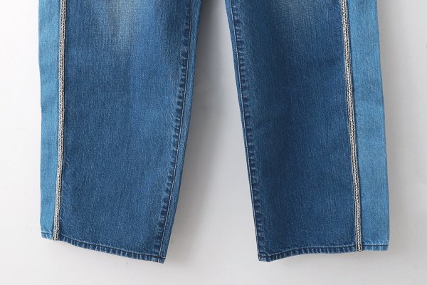 画像9: 12oz denim pants with bijou (05421:BL×SV)