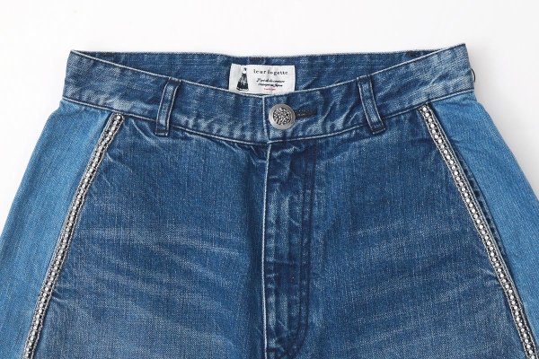 画像3: 12oz denim pants with bijou (05421:BL×SV)