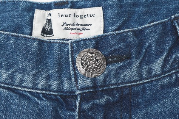 画像4: 12oz denim pants with bijou (05421:BL×SV)