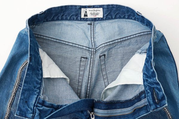画像6: 12oz denim pants with bijou (05421:BL×SV)