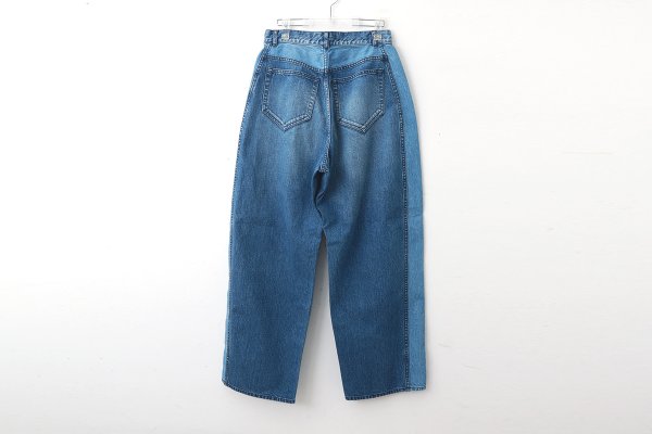 画像2: 12oz denim pants with bijou (05416:BL×GD)