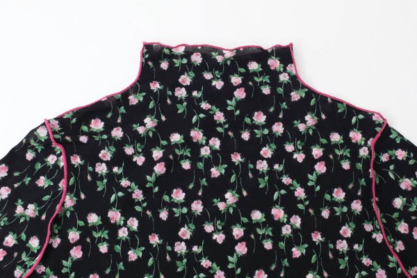 画像4: sweet rose tulle top (BK)
