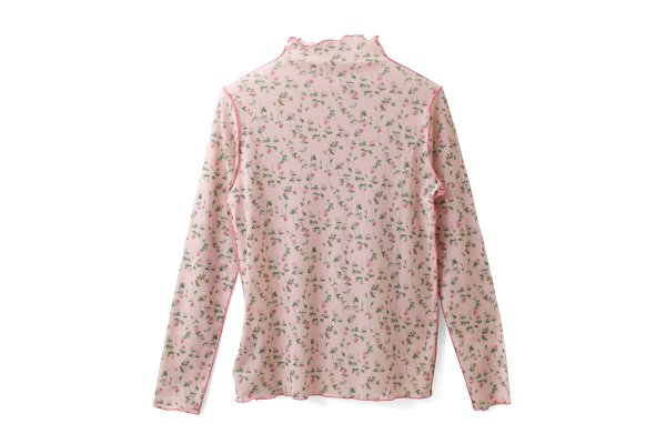 画像1: sweet rose tulle top (PK)