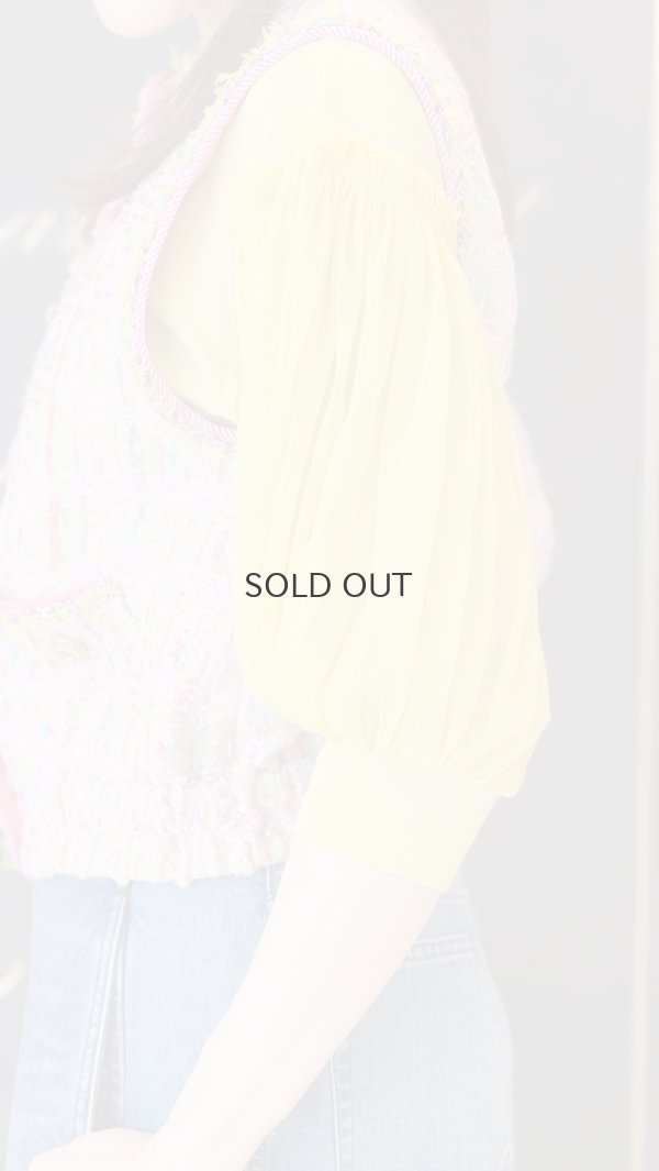 画像15: COTTON FREICE T-SHIRT w/MESH SLEEVES (KNT253A:WH)