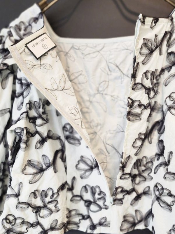 画像7: flower tulle embroidery top (GR)
