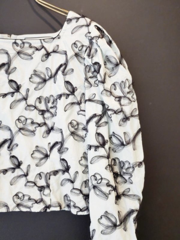 画像4: flower tulle embroidery top (GR)